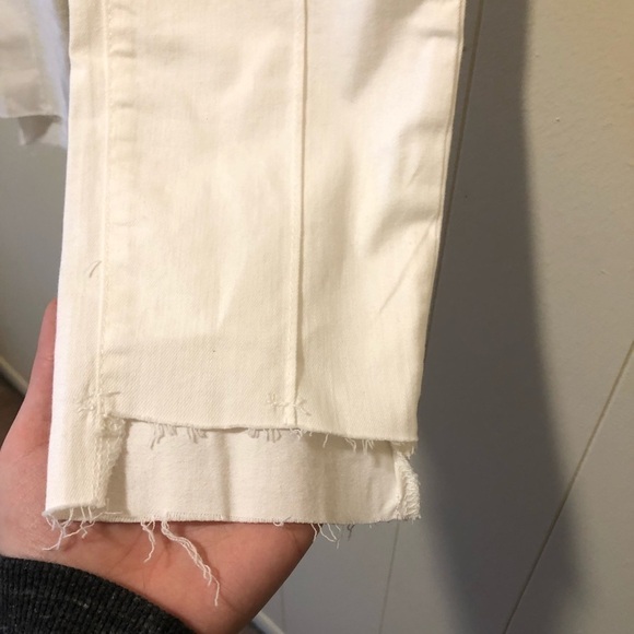 Free People Del Wray Step Hem Seam Front White Jeans 31 - Picture 6 of 8